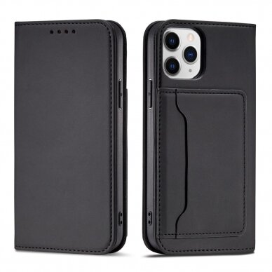 Dėklas Magnet Card Case for iPhone 12 Juodas 3