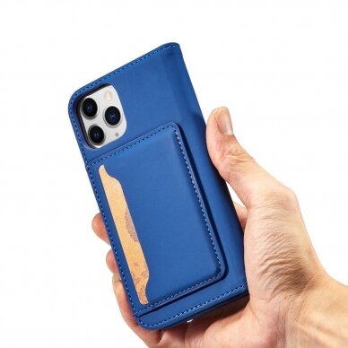 Dėklas Magnet Card Case for iPhone 12 Pro Mėlynas 10