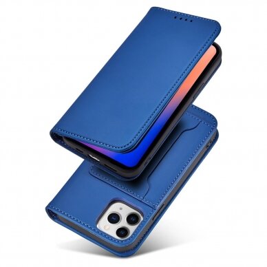 Dėklas Magnet Card Case for iPhone 12 Pro Mėlynas 2