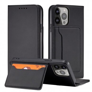 Dėklas Magnet Card Case iPhone 13 mini Juodas 1