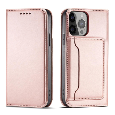 Dėklas Magnet Card Case for iPhone 13 Pro Rožinis 2