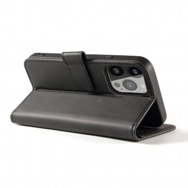 Atverčiamas dėklas Magnet Case Vivo Y16 / Vivo Y02s flip cover wallet stand juodas 2