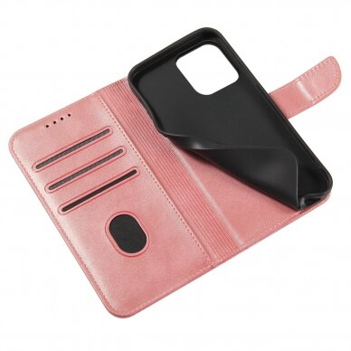 Atverčiamas dėklas Magnet Case elegant iPhone 13 Pro Max Rožinis 5