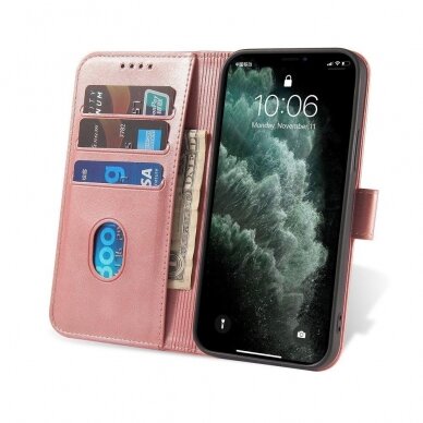 Atverčiamas dėklas Magnet Case Elegant Poco M4 Pro 5G Rožinis 2