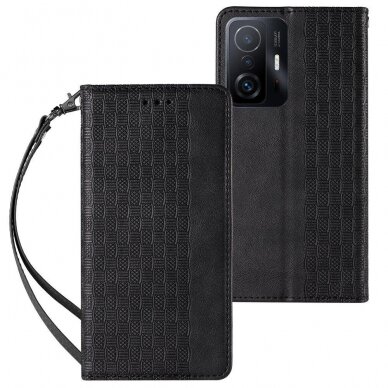 Dėklas Magnet Strap Case for Xiaomi Redmi Note 11 Juodas