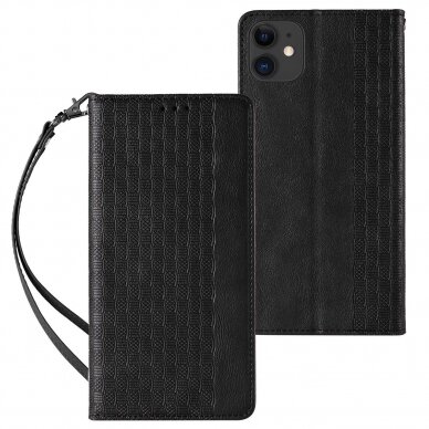 Dėklas Magnet Strap Case for iPhone 12 Juodas