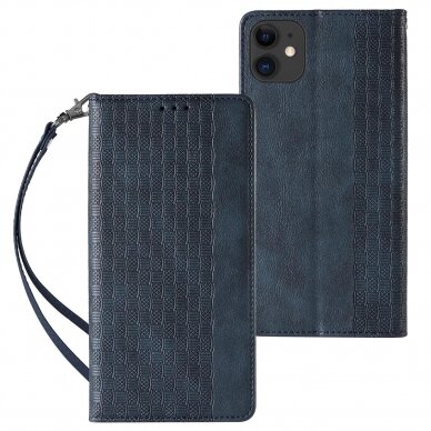 Dėklas Magnet Strap Case for iPhone 12 Mėlynas