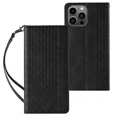 Dėklas Magnet Strap Case for iPhone 14 Juodas