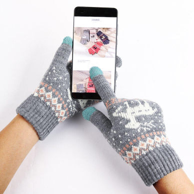 [Užsakomoji prekė] Manusi Touchscreen - Techsuit Raindeer Woolen (ST0002)  - Pilkas 2