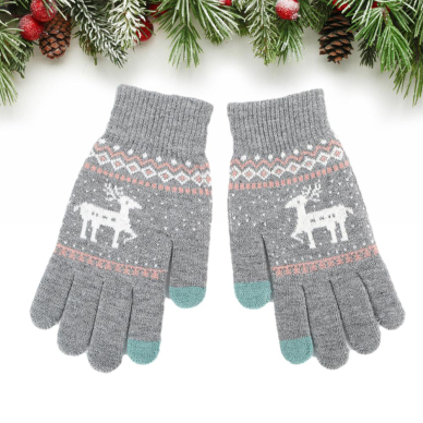 [Užsakomoji prekė] Manusi Touchscreen - Techsuit Raindeer Woolen (ST0002)  - Pilkas 5