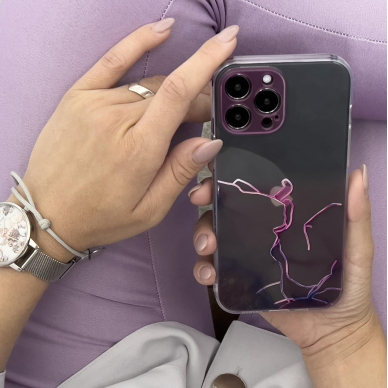 Dėklas Marble Case iPhone 12 Pro Rožinis 4