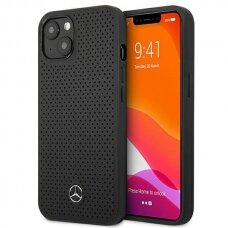 Dėklas Mercedes Leather Perforated MEHCP13MDELBK iPhone 13 Juodas