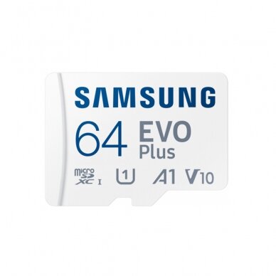 [Užsakomoji prekė] Memory Card with Adapter, 64GB - Samsung Evo Plus (MB-MC64KA/EU) - Baltas 1