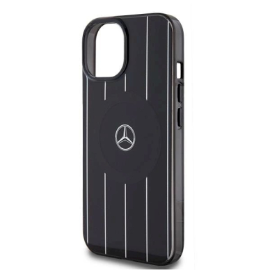 Mercedes Double Layer Crossed Lines MagSafe dėklas skirtas iPhone 15 - Juodas 3