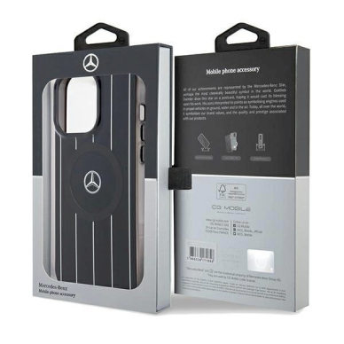 Mercedes Double Layer Crossed Lines MagSafe dėklas skirtas iPhone 15 Pro Max - Juodas 7