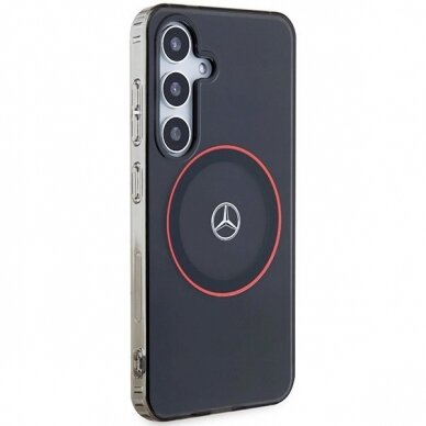 Mercedes Double Layer W Red MagSafe Dėklas Samsung Galaxy S24 - Juodas 3