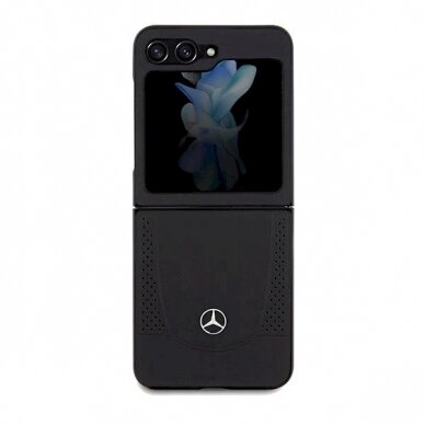 Mercedes Leather Urban dėklas skirtas Samsung Galaxy Z Flip 5 - Juodas 1