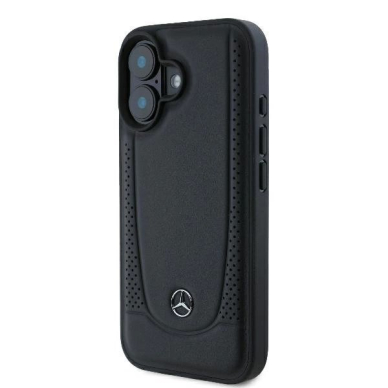 Dėklas Mercedes Leather Urban iPhone 16  - Juodas 1