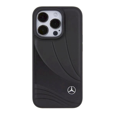 Mercedes Leather Wave Pattern dėklas skirtas iPhone 15 Pro - Juodas 2