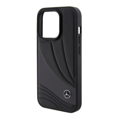 Mercedes Leather Wave Pattern dėklas skirtas iPhone 15 Pro - Juodas 5