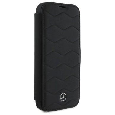 Dėklas Mercedes MB Waves Leather  iPhone 16 Pro Max - Juodas 3