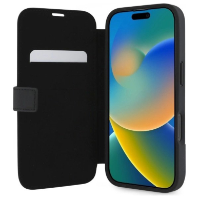 Dėklas Mercedes MB Waves Leather  iPhone 16 Pro Max - Juodas 4