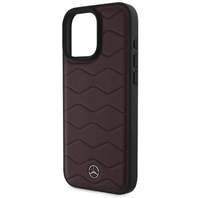 Dėklas Mercedes MB Waves Leather  iPhone 16 Pro Max - raudonas 5