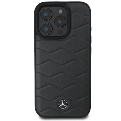 Dėklas Mercedes MB Waves Leather iPhone 16 Pro Max  - Pilkas 2