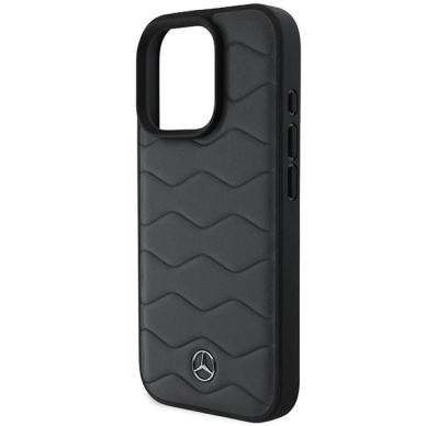 Dėklas Mercedes MB Waves Leather iPhone 16 Pro Max  - Pilkas 5