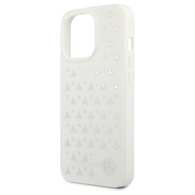 Dėklas Mercedes Silver Stars Pattern iPhone 13 Pro baltas MEHCP13LESPWH 5