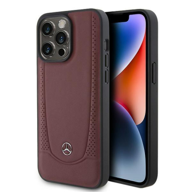 Originalus dėklas Mercedes MEHCP15LARMRE iPhone 15 Pro 6.1  red/red hardcase Leather Urban Bengale