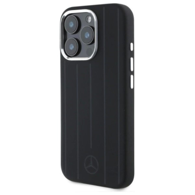 Dėklas Mercedes MEHMP16L23SUVSK iPhone 16 Pro 6.3 Juodas/Juodas hard Silicone Vertical Tonal Stripes MagSafe 1