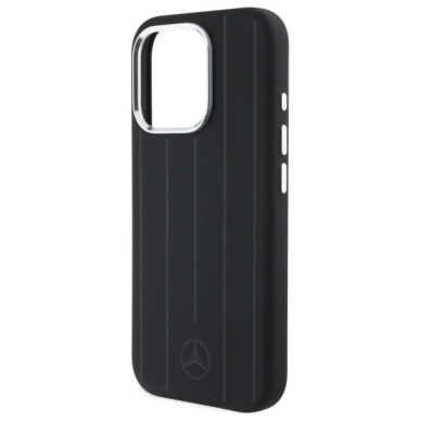 Dėklas Mercedes MEHMP16L23SUVSK iPhone 16 Pro 6.3 Juodas/Juodas hard Silicone Vertical Tonal Stripes MagSafe 5