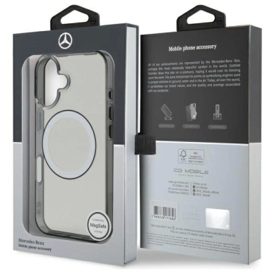 Dėklas Mercedes Printed Logo MagSafe iPhone 16  - Clear 7