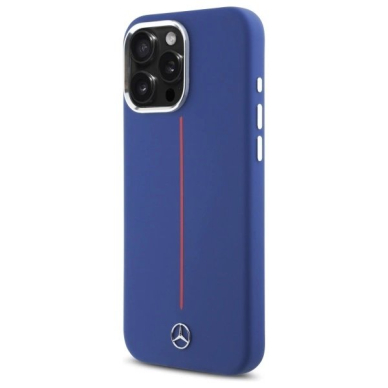 Dėklas Mercedes Silicone Red Stripe MagSafe  iPhone 16 Pro Max - Mėlynas 1