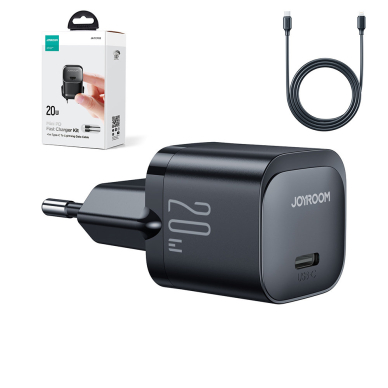 Mini USB C Charger 20W PD with USB C Cable - Lightning Joyroom JR-TCF02 | Juodas 1