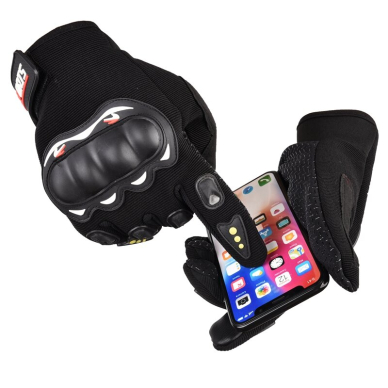 Motorcycle phone Pirštinės su knuckle protector – Juodas 3