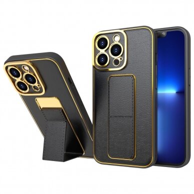 Dėklas New Kickstand Case cover for Samsung Galaxy A12 5G Juodas