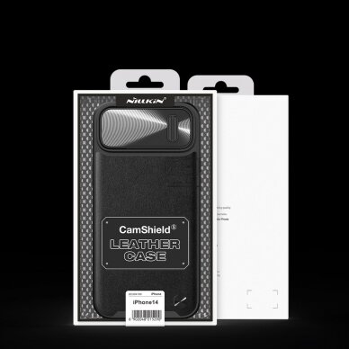 Dėklas Nillkin CamShield Leather S Case iPhone 14 Juodas 4