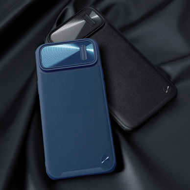 Akcija! Dėklas Nillkin CamShield Leather S iPhone 14 Žalias 12