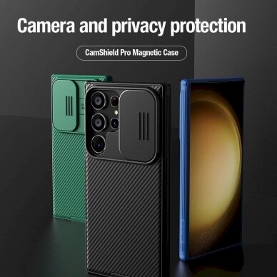 Dėklas Nillkin CamShield Pro Armored Case with Camera Protector for Samsung Galaxy S24 Ultra - Juodas 6