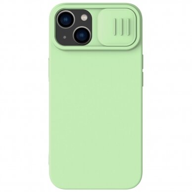 Dėklas Nillkin CamShield Silky silicone case iPhone 14 Žalias