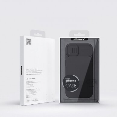 Akcija! *** Pažeista pakuotė ***Dėklas Nillkin CamShield Silky silicone case iPhone 14 Plus Juodas  4