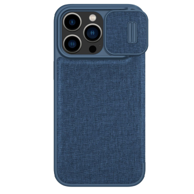 Dėklas Nillkin Qin Cloth Pro Case Case For iPhone 14 Pro Max Mėlynas