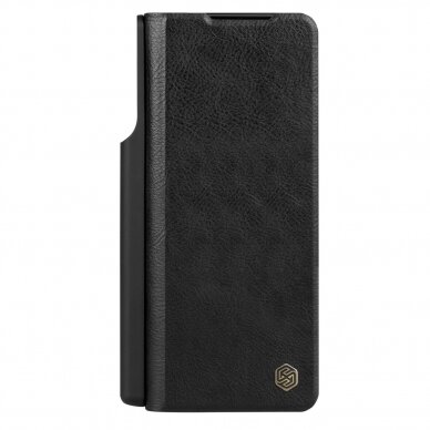 Dėklas Nillkin Qin Leather Pro Samsung Galaxy Z Fold 5 Leather Flip Case su Camera Cover - Juodas 1