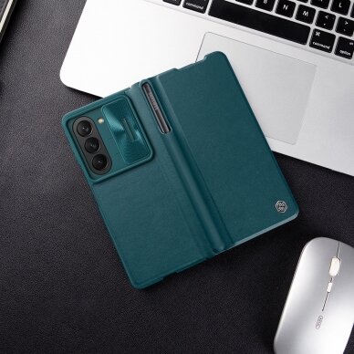 Dėklas Nillkin Qin Leather Pro Samsung Galaxy Z Fold 5 Leather Flip Case su Camera Cover - Juodas 15