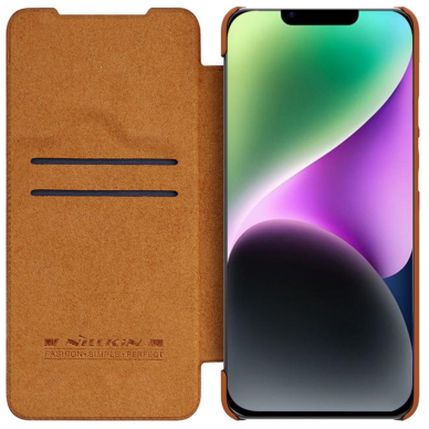 Dėklas Nillkin Qin Pro Leather Case iPhone 14 Rudas 3