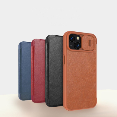 Dėklas Nillkin Qin Pro Leather Case iPhone 14 Rudas 6