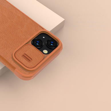 Dėklas Nillkin Qin Pro Leather Case iPhone 14 Rudas 8