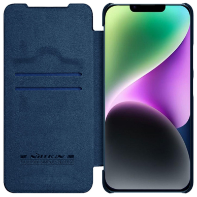 Dėklas Nillkin Qin Pro Leather Case iPhone 14 Plus Mėlynas 1